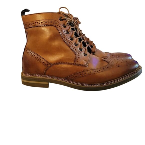 Base london Brown Leather Ankle Boots with Sturdy Soles Size 10 main image 7